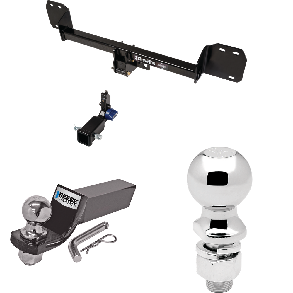 Fits 2018-2023 Volvo XC60 Trailer Hitch Tow PKG w/ Starter Kit Ball Mount w/ 2" Drop & 2" Ball + 2-5/16" Ball By Draw-Tite