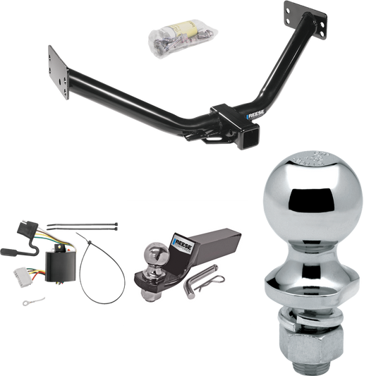 Fits 2007-2013 Acura MDX Trailer Hitch Tow PKG w/ 4-Flat Wiring + Starter Kit Ball Mount w/ 2" Drop & 2" Ball + 1-7/8" Ball (Excludes: w/Full Size Spare Tire or w/Rear Sport Bumper Option Models) By Reese Towpower