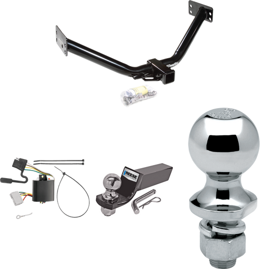 Fits 2007-2013 Acura MDX Trailer Hitch Tow PKG w/ 4-Flat Wiring + Starter Kit Ball Mount w/ 2" Drop & 2" Ball + 1-7/8" Ball (Excludes: w/Full Size Spare Tire or w/Rear Sport Bumper Option Models) By Draw-Tite