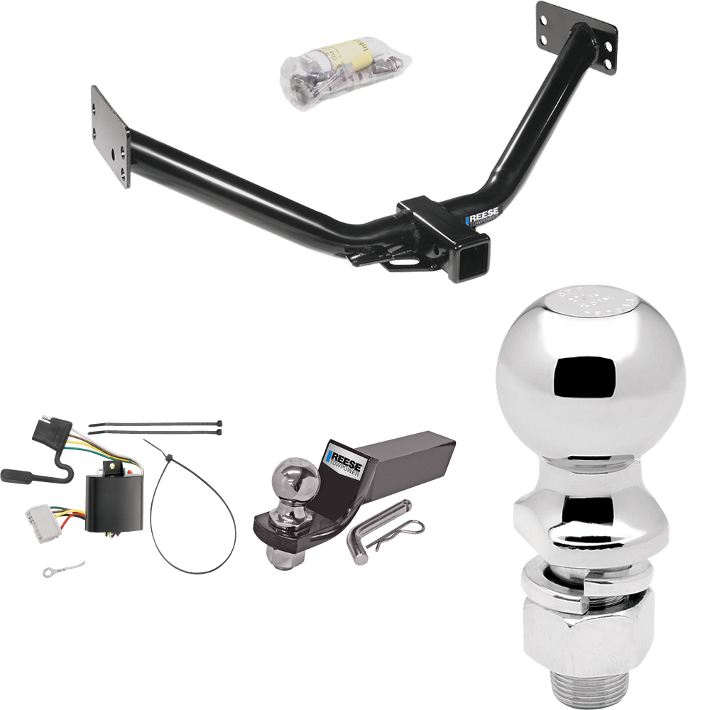 Fits 2007-2013 Acura MDX Trailer Hitch Tow PKG w/ 4-Flat Wiring + Starter Kit Ball Mount w/ 2" Drop & 2" Ball + 2-5/16" Ball (Excludes: w/Full Size Spare Tire or w/Rear Sport Bumper Option Models) By Reese Towpower