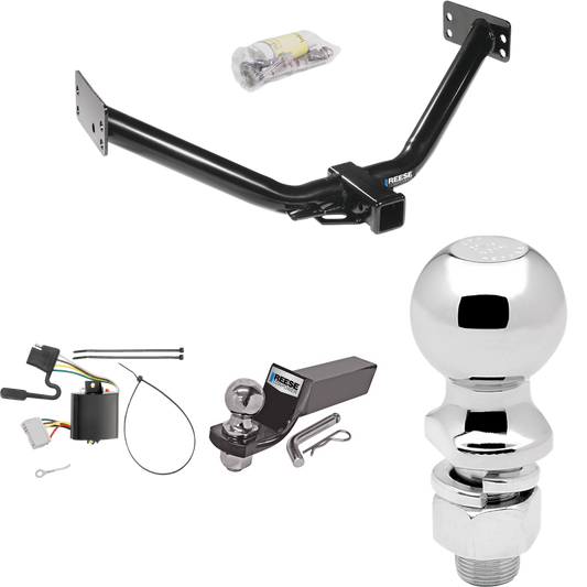 Fits 2007-2013 Acura MDX Trailer Hitch Tow PKG w/ 4-Flat Wiring + Starter Kit Ball Mount w/ 2" Drop & 2" Ball + 2-5/16" Ball (Excludes: w/Full Size Spare Tire or w/Rear Sport Bumper Option Models) By Reese Towpower