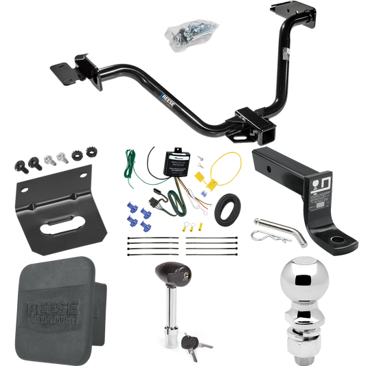 Fits 2004-2008 Chrysler Pacifica Trailer Hitch Tow PKG w/ 4-Flat Wiring + Ball Mount w/ 4" Drop + 2-5/16" Ball + Wiring Bracket + Hitch Lock + Hitch Cover By Reese Towpower