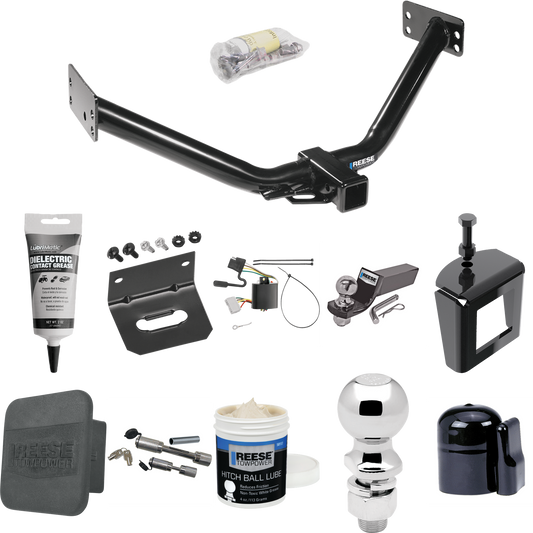 Fits 2007-2013 Acura MDX Trailer Hitch Tow PKG w/ 4-Flat Wiring + Starter Kit Ball Mount w/ 2" Drop & 2" Ball + 2-5/16" Ball + Wiring Bracket + Dual Hitch & Coupler Locks + Hitch Cover + Wiring Tester + Ball Lube +Electric Grease + Ball Wrench + Anti