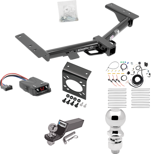 Fits 2015-2023 Ford Transit-350 Trailer Hitch Tow PKG w/ Tekonsha Brakeman IV Brake Control + 7-Way RV Wiring + 2" & 2-5/16" Ball & Drop Mount (Excludes: Single Rear Wheel w/148" Wheelbase or Cab & Chassis and the Cutaway Models) By Draw-Tite