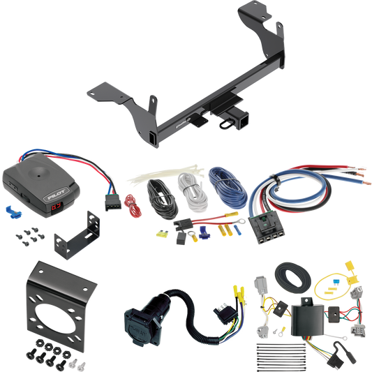 Se adapta al paquete de enganche de remolque Volvo XC60 2014-2017 con control de freno piloto serie Pro + adaptador de cableado BC genérico + cableado RV de 7 vías de Draw-Tite