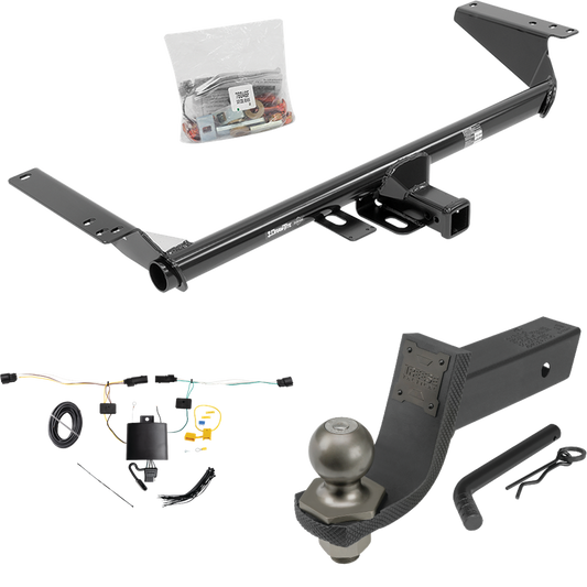 Fits 2021-2023 Chrysler Pacifica Trailer Hitch Tow PKG w/ 4-Flat Wiring + Interlock Tactical Starter Kit w/ 3-1/4" Drop & 2" Ball By Draw-Tite