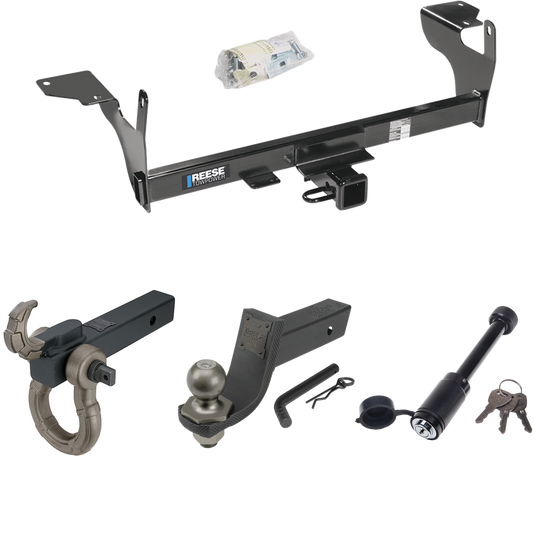 Fits 2010-2017 Volvo XC60 Trailer Hitch Tow PKG + Interlock Tactical Starter Kit w/ 3-1/4" Drop & 2" Ball + Tactical Hook & Shackle Mount + Tactical Dogbone Lock By Reese Towpower