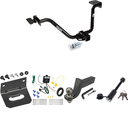 Se adapta al paquete de enganche de remolque Chrysler Pacifica 2004-2008 con cableado de 4 planos + kit de inicio táctico de enclavamiento con caída de 3-1/4" y bola de 2" + bloqueo táctico de hueso de perro + soporte de cableado de Draw-Tite