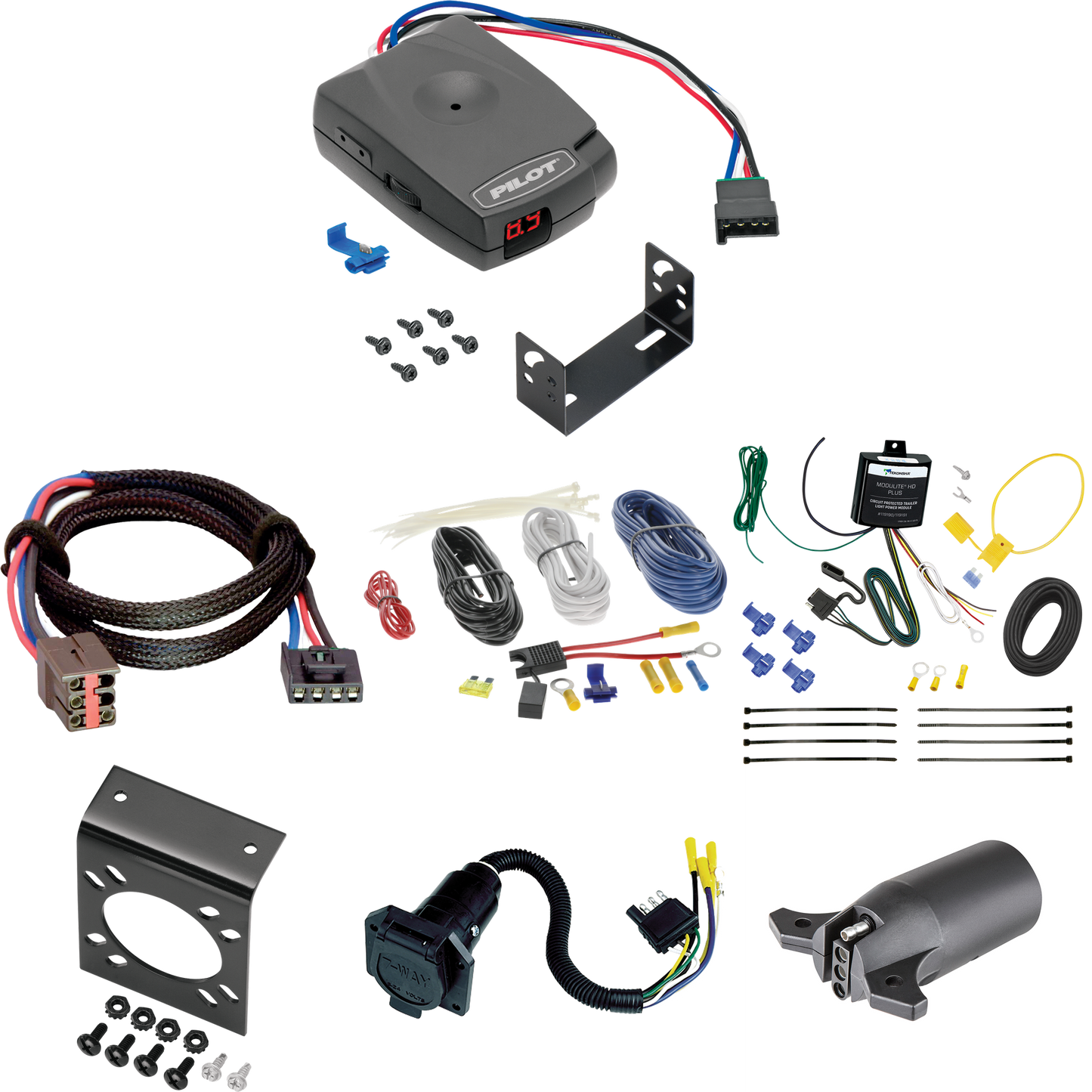 Se adapta al cableado de 7 vías Lincoln MKT RV 2010-2011 + control de freno piloto serie Pro + adaptador BC Plug &amp; Play + adaptador de 7 vías a 4 vías de Tekonsha