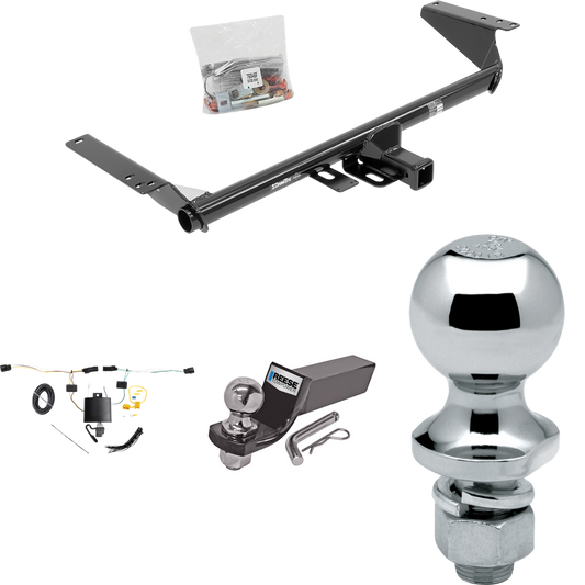 Fits 2021-2023 Chrysler Pacifica Trailer Hitch Tow PKG w/ 4-Flat Wiring + Starter Kit Ball Mount w/ 2" Drop & 2" Ball + 1-7/8" Ball By Draw-Tite