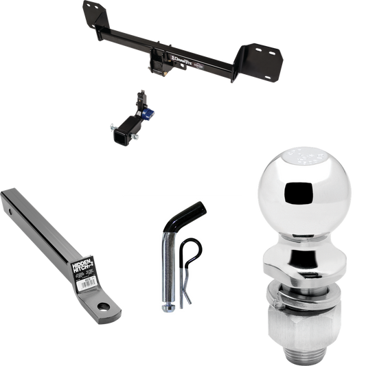 Fits 2018-2023 Volvo XC60 Trailer Hitch Tow PKG w/ Extended 16" Long Ball Mount w/ 2" Drop + Pin/Clip + 2" Ball By Draw-Tite