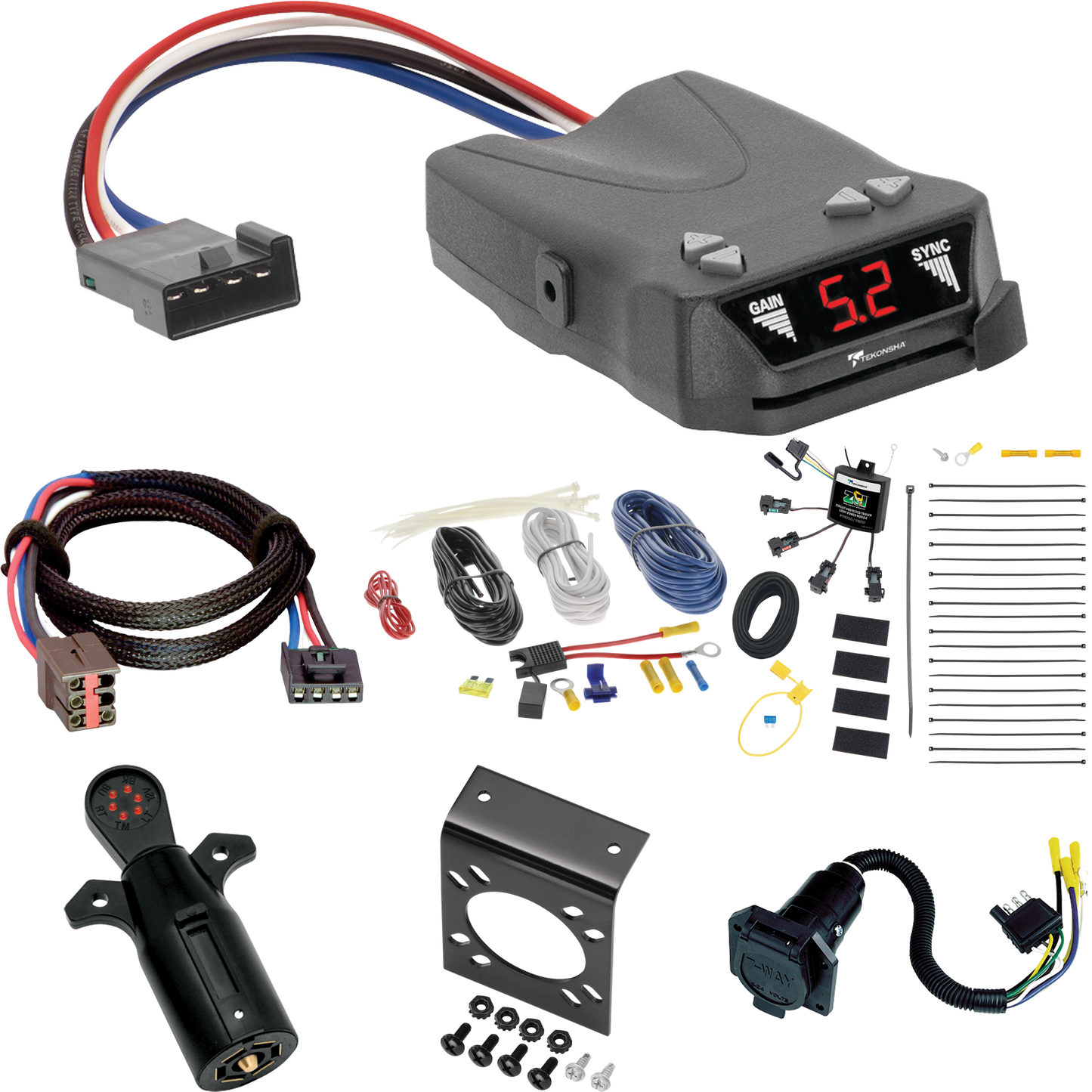 Fits 1999-2003 Ford Windstar 7-Way RV Wiring w/ Zero Contact ZCI Module + Tekonsha Brakeman IV Brake Control + Plug & Play BC Adapter + 7-Way Tester (For (Built Before 11/2002) Models) By Tekonsha