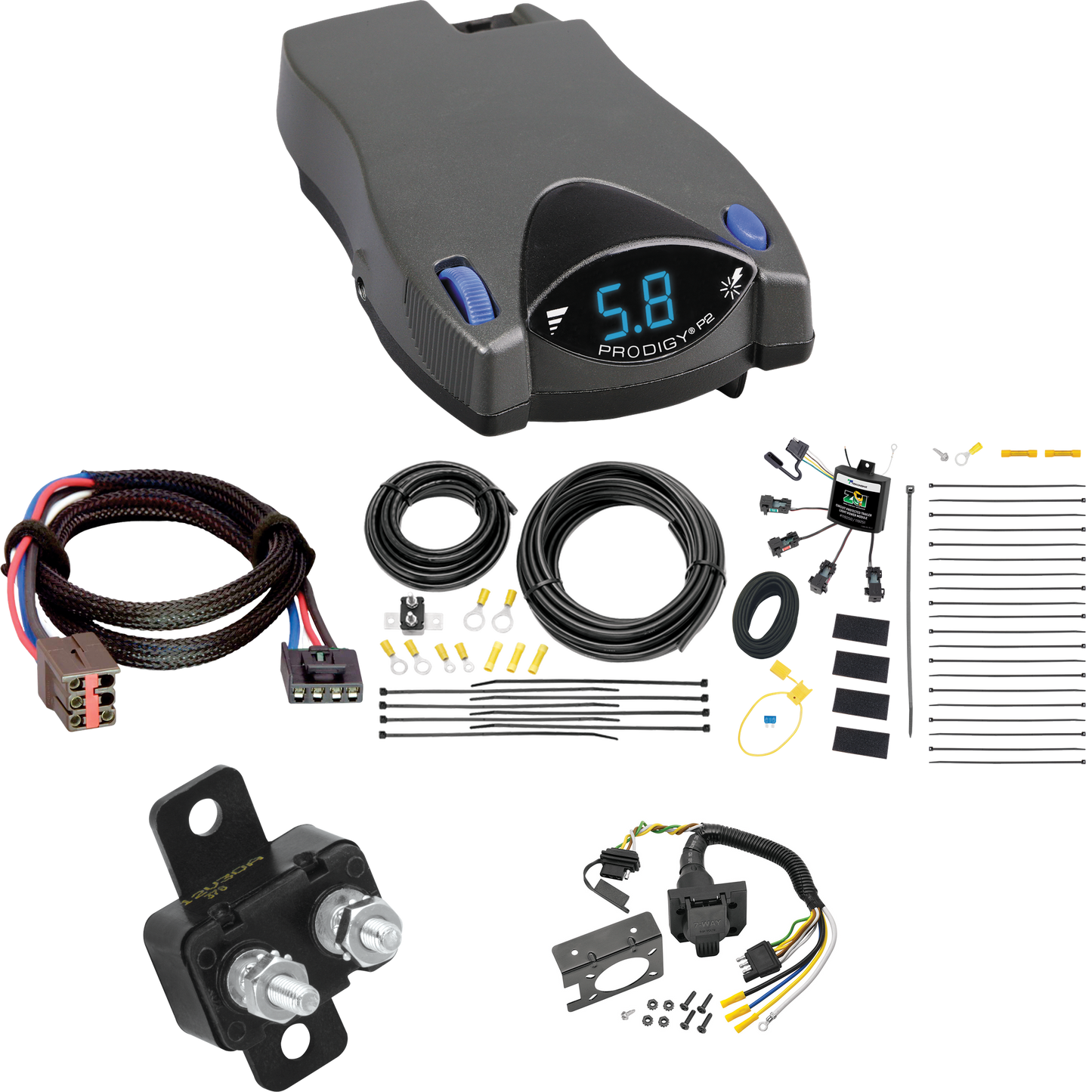 Se adapta al cableado de 7 vías Lincoln MKT RV 2010-2011 con módulo ZCI de contacto cero + control de freno Tekonsha Prodigy P2 + adaptador BC Plug &amp; Play de Tekonsha