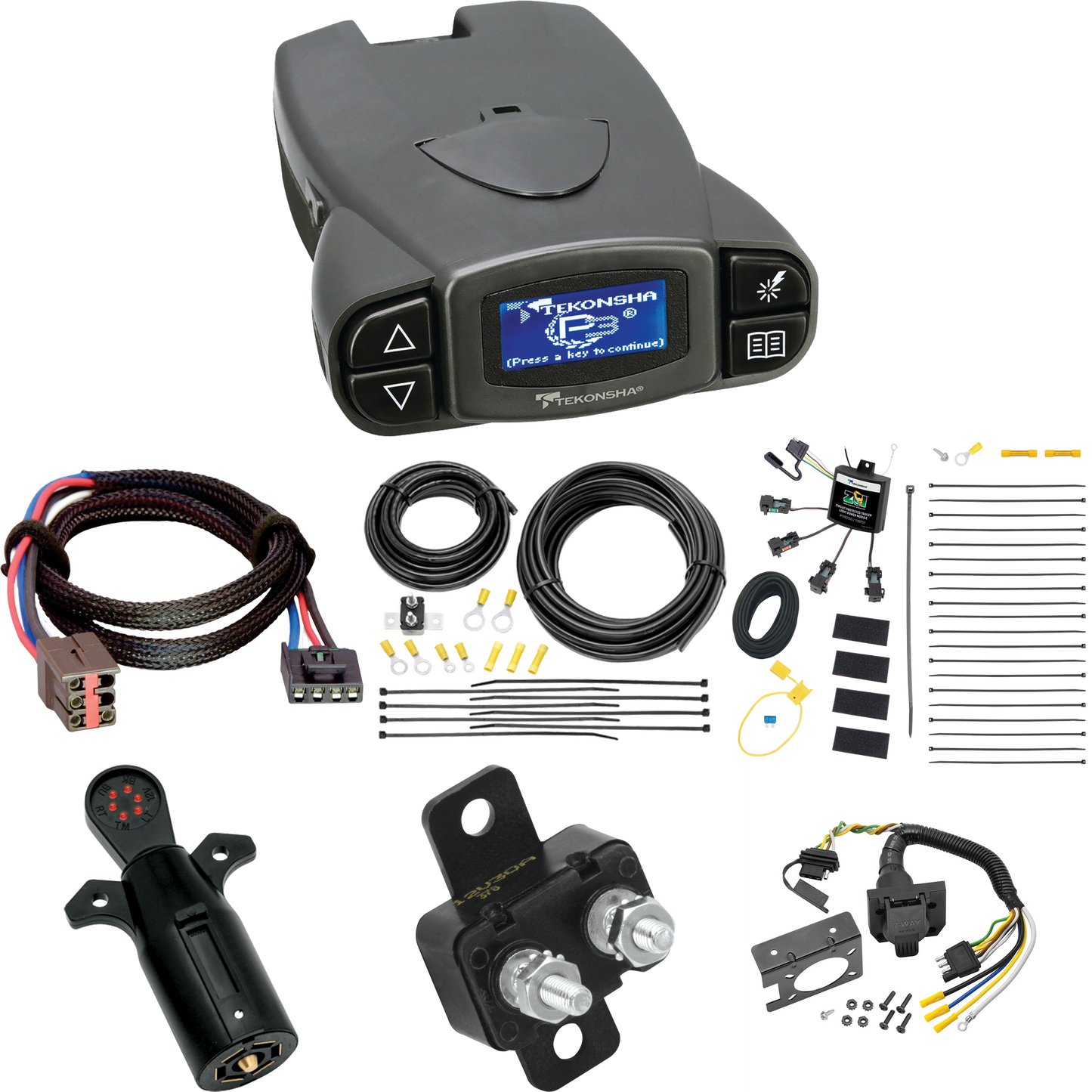 Fits 1999-2003 Ford Windstar 7-Way RV Wiring w/ Zero Contact ZCI Module + Tekonsha Prodigy P3 Brake Control + Plug & Play BC Adapter + 7-Way Tester (For (Built Before 11/2002) Models) By Tekonsha