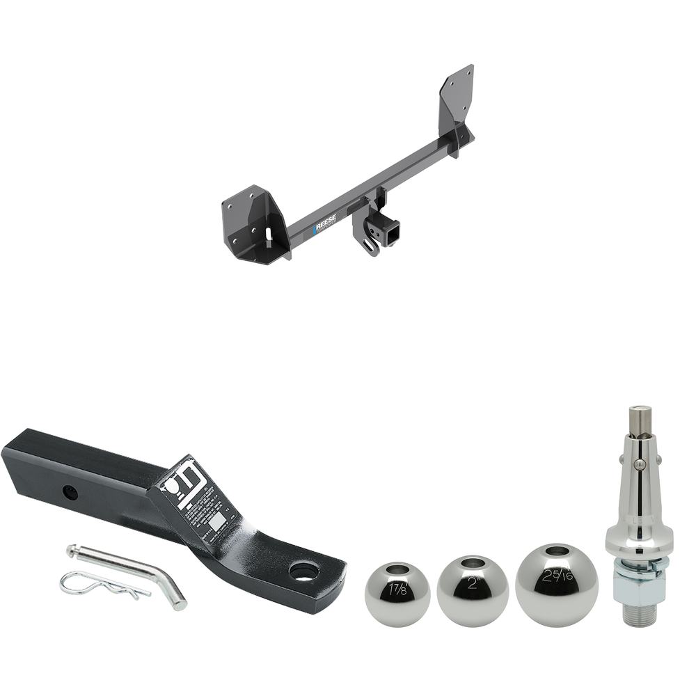 Fits 2016-2023 Volvo XC90 Trailer Hitch Tow PKG w/ Ball Mount w/ 2" Drop + Interchangeable Ball 1-7/8" & 2" & 2-5/16" By Reese Towpower