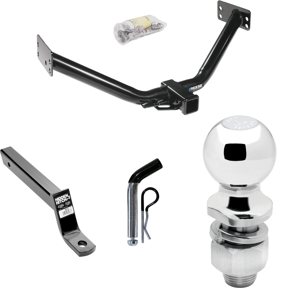 Fits 2007-2013 Acura MDX Trailer Hitch Tow PKG w/ Extended 16" Long Ball Mount w/ 4" Drop + Pin/Clip + 2" Ball (Excludes: w/Full Size Spare Tire or w/Rear Sport Bumper Option Models) By Reese Towpower