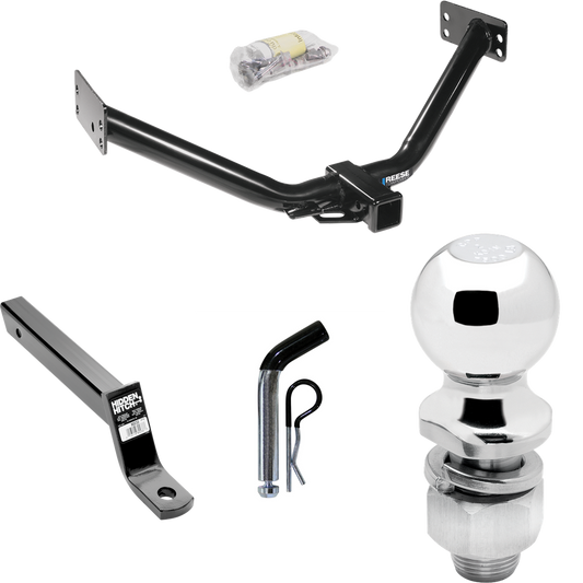 Fits 2007-2013 Acura MDX Trailer Hitch Tow PKG w/ Extended 16" Long Ball Mount w/ 4" Drop + Pin/Clip + 2" Ball (Excludes: w/Full Size Spare Tire or w/Rear Sport Bumper Option Models) By Reese Towpower