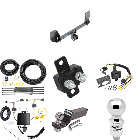 Se adapta al paquete de enganche de remolque Volvo XC60 2018-2023 con cableado RV de 7 vías + bola de 2" y 2-5/16" + soporte de caída de Reese Towpower