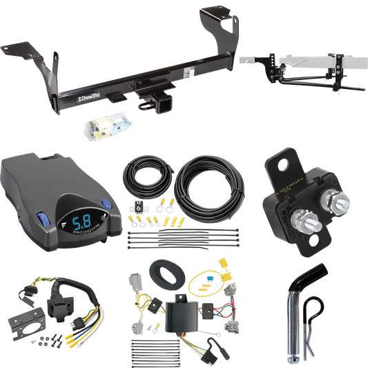 Se adapta al paquete de enganche de remolque Volvo XC60 2010-2017 con enganche de distribución de peso de barra redonda 6K con bola de 2-5/16" + pasador/clip + control de freno Tekonsha Prodigy P2 + cableado RV de 7 vías de Draw-Tite