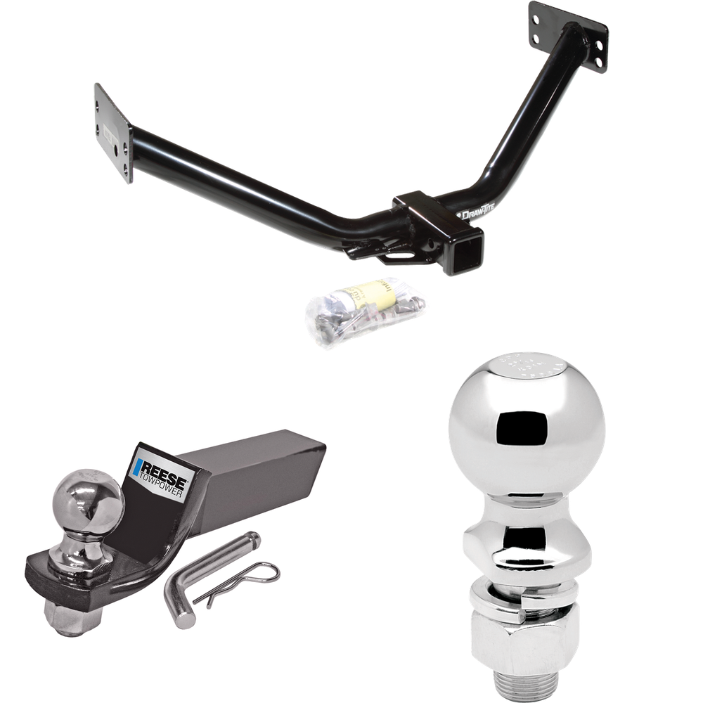 Fits 2007-2013 Acura MDX Trailer Hitch Tow PKG w/ Starter Kit Ball Mount w/ 2" Drop & 2" Ball + 2-5/16" Ball (Excludes: w/Full Size Spare Tire or w/Rear Sport Bumper Option Models) By Draw-Tite