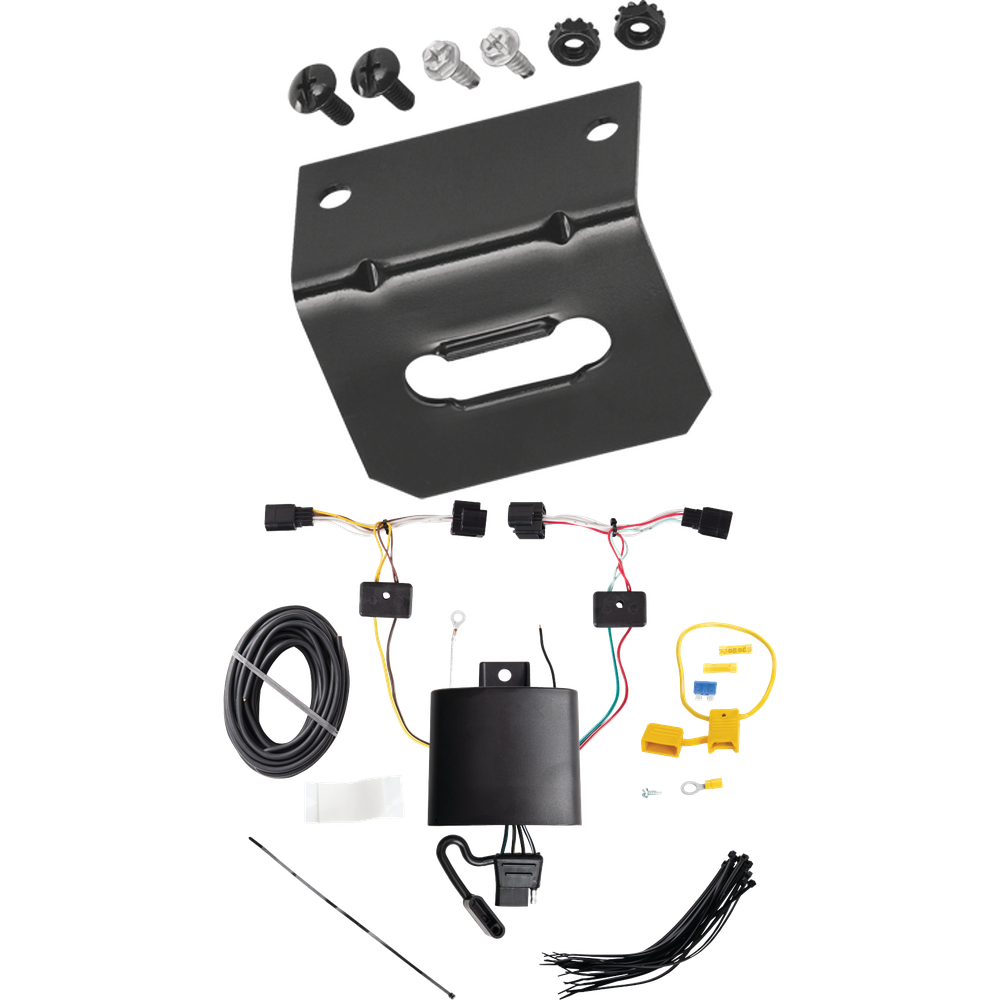 Fits 2022-2023 Acura MDX 4-Flat Vehicle End Trailer Wiring Harness + Wiring Bracket By Tekonsha