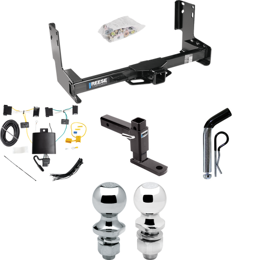 Fits 2019-2021 Freightliner Sprinter 2500 Trailer Hitch Tow PKG w/ 4-Flat Wiring + Adjustable Drop Rise Ball Mount + Pin/Clip + 2" Ball + 1-7/8" Ball (Excludes: w/Factory Step Bumper Models) By Reese Towpower