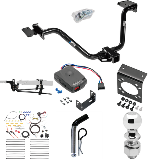 Fits 2004-2008 Chrysler Pacifica Trailer Hitch Tow PKG w/ 6K Round Bar Weight Distribution Hitch w/ 2-5/16" Ball + 2" Ball + Pin/Clip + Pro Series Pilot Brake Control + 7-Way RV Wiring By Reese Towpower