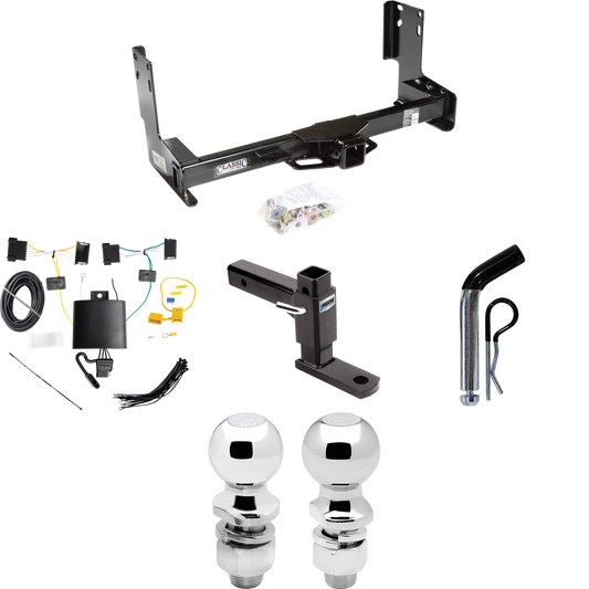 Fits 2019-2021 Mercedes-Benz Sprinter 3500 Trailer Hitch Tow PKG w/ 4-Flat Wiring + Adjustable Drop Rise Ball Mount + Pin/Clip + 2" Ball + 2-5/16" Ball (Excludes: w/Factory Step Bumper Models) By Draw-Tite