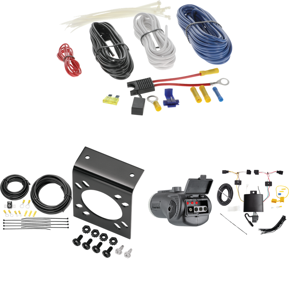 Fits 2022-2023 Acura MDX 7-Way RV Wiring + 2 in 1 Tester & 7-Way to 4-Way Adapter By Tekonsha