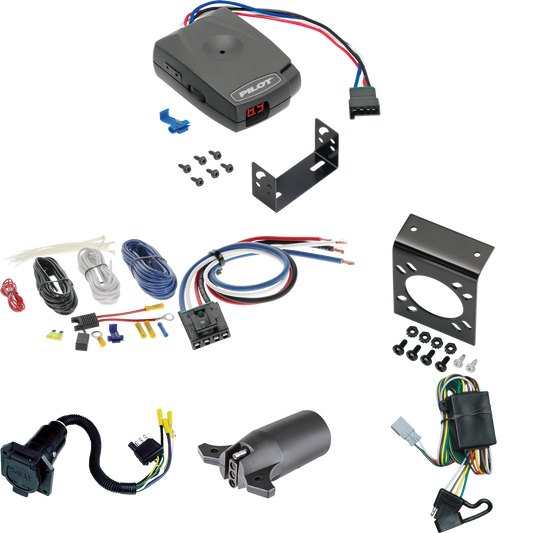 Fits 2003-2004 Honda Element 7-Way RV Wiring + Pro Series Pilot Brake Control + Generic BC Wiring Adapter + 7-Way to 4-Way Adapter By Tekonsha