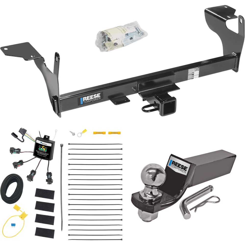 Se adapta al paquete de remolque con enganche de remolque Volvo XC60 2010-2017 con cableado "sin empalme" de 4 contactos planos cero + kit de inicio de soporte de bola con caída de 2" y bola de 2" de Reese Towpower