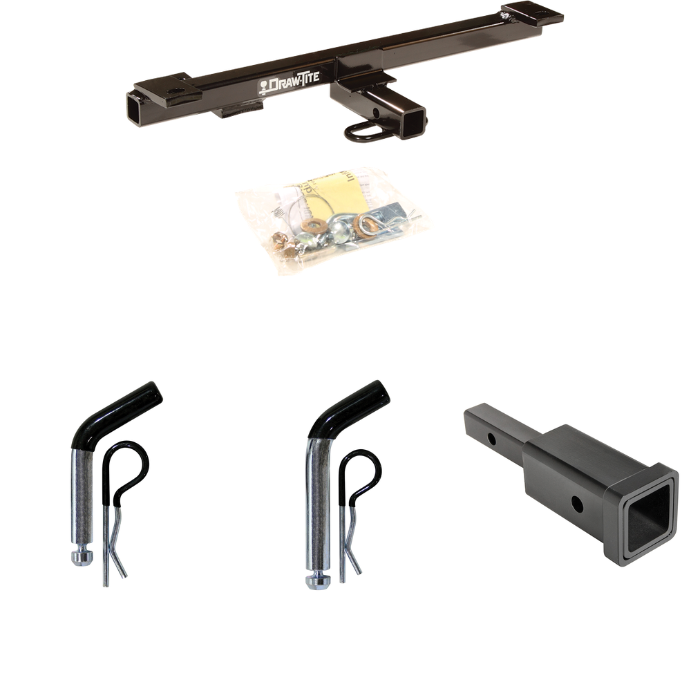 Fits 2006-2010 Mazda 5 Trailer Hitch Tow PKG w/ Hitch Adapter 1-1/4" to 2" Receiver + 1/2" Pin & Clip + 5/8" Pin & Clip By Draw-Tite