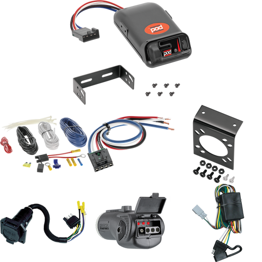Fits 2001-2006 Acura MDX 7-Way RV Wiring + Pro Series POD Brake Control + Generic BC Wiring Adapter + 2 in 1 Tester & 7-Way to 4-Way Adapter By Tekonsha