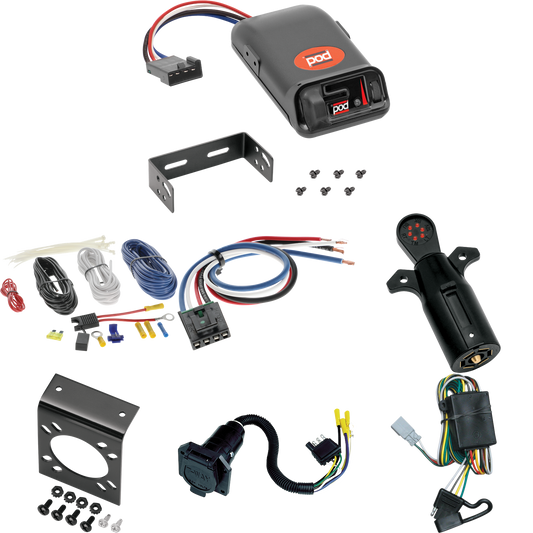Fits 2001-2006 Acura MDX 7-Way RV Wiring + Pro Series POD Brake Control + Generic BC Wiring Adapter + 7-Way Tester By Tekonsha