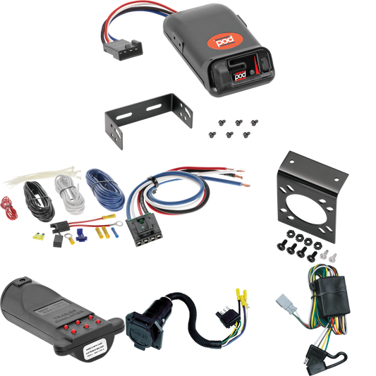 Fits 2003-2004 Honda Element 7-Way RV Wiring + Pro Series POD Brake Control + Generic BC Wiring Adapter + 7-Way Tester and Trailer Emulator By Tekonsha