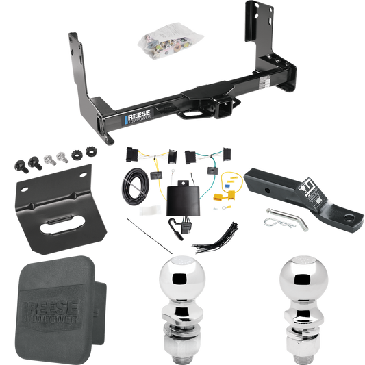 Fits 2019-2021 Mercedes-Benz Sprinter 3500 Trailer Hitch Tow PKG w/ 4-Flat Wiring + Ball Mount w/ 2" Drop + 2" Ball + 2-5/16" Ball + Wiring Bracket + Hitch Cover (Excludes: w/Factory Step Bumper Models) By Reese Towpower