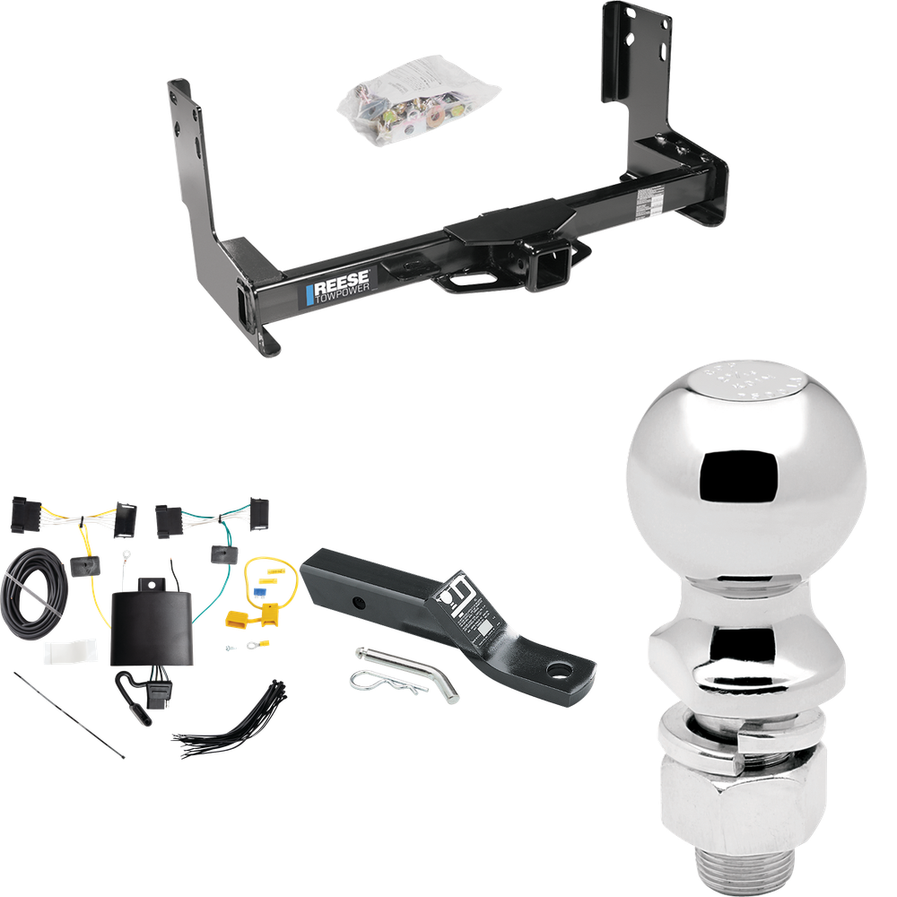 Fits 2019-2021 Freightliner Sprinter 2500 Trailer Hitch Tow PKG w/ 4-Flat Wiring + Ball Mount w/ 2" Drop + 2-5/16" Ball (Excludes: w/Factory Step Bumper Models) By Reese Towpower