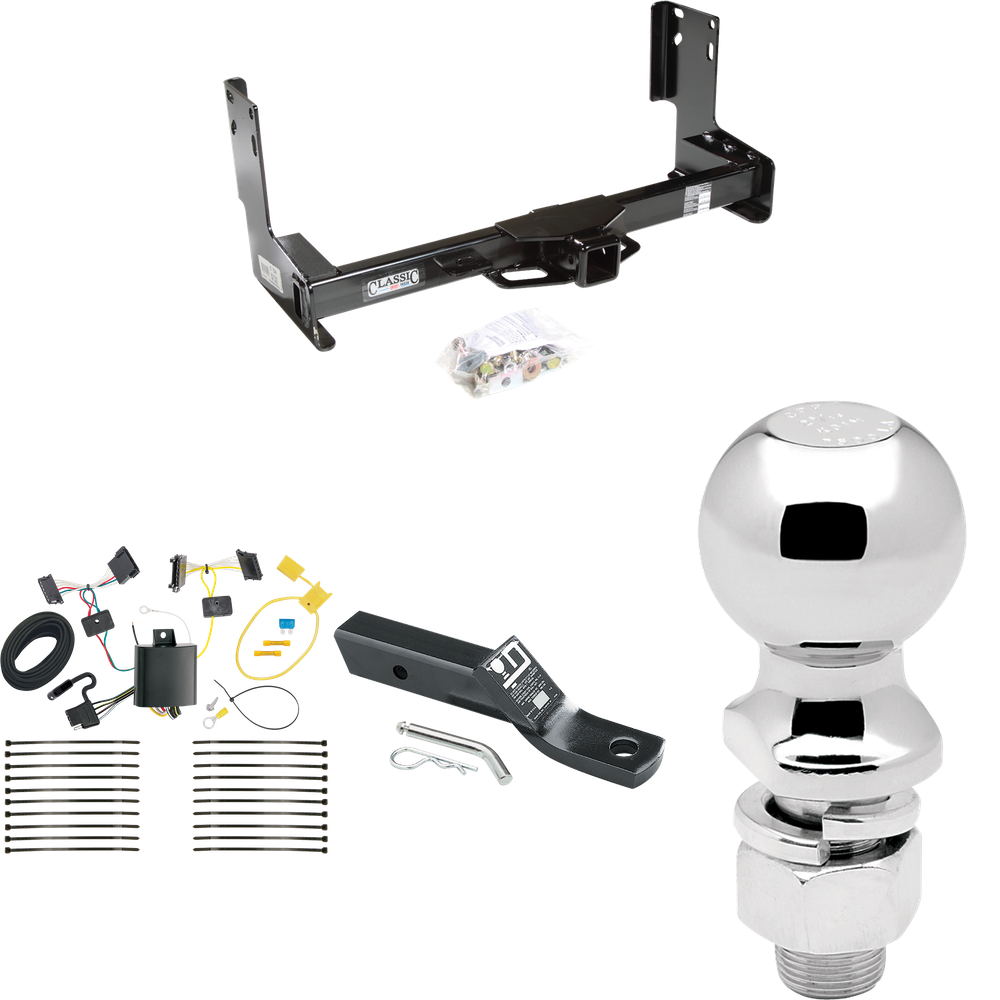 Fits 2014-2018 Freightliner Sprinter 3500 Trailer Hitch Tow PKG w/ 4-Flat Wiring + Ball Mount w/ 2" Drop + 2-5/16" Ball (Excludes: w/Factory Step Bumper Models) By Draw-Tite