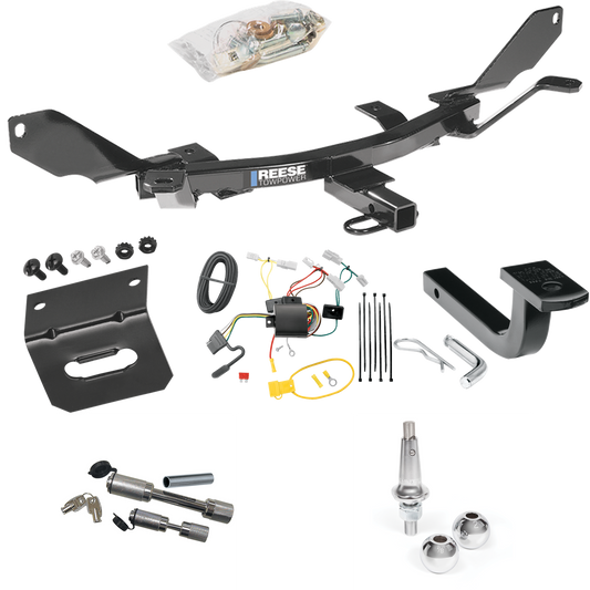 Fits 2004-2008 Mazda 6 Trailer Hitch Tow PKG w/ 4-Flat Wiring Harness + Draw-Bar + Interchangeable 1-7/8" & 2" Balls + Wiring Bracket + Dual Hitch & Coupler Locks (For Hatchback Models) By Reese Towpower