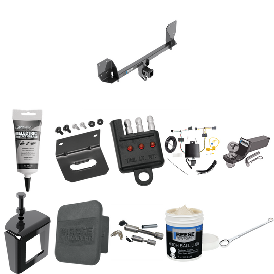 Fits 2018-2023 Volvo XC60 Trailer Hitch Tow PKG w/ 4-Flat Wiring + Starter Kit Ball Mount w/ 2" Drop & 2" Ball + Wiring Bracket + Hitch Cover + Dual Hitch & Coupler Locks + Wiring Tester + Ball Lube + Electric Grease + Ball Wrench + Anti Rattle Devic