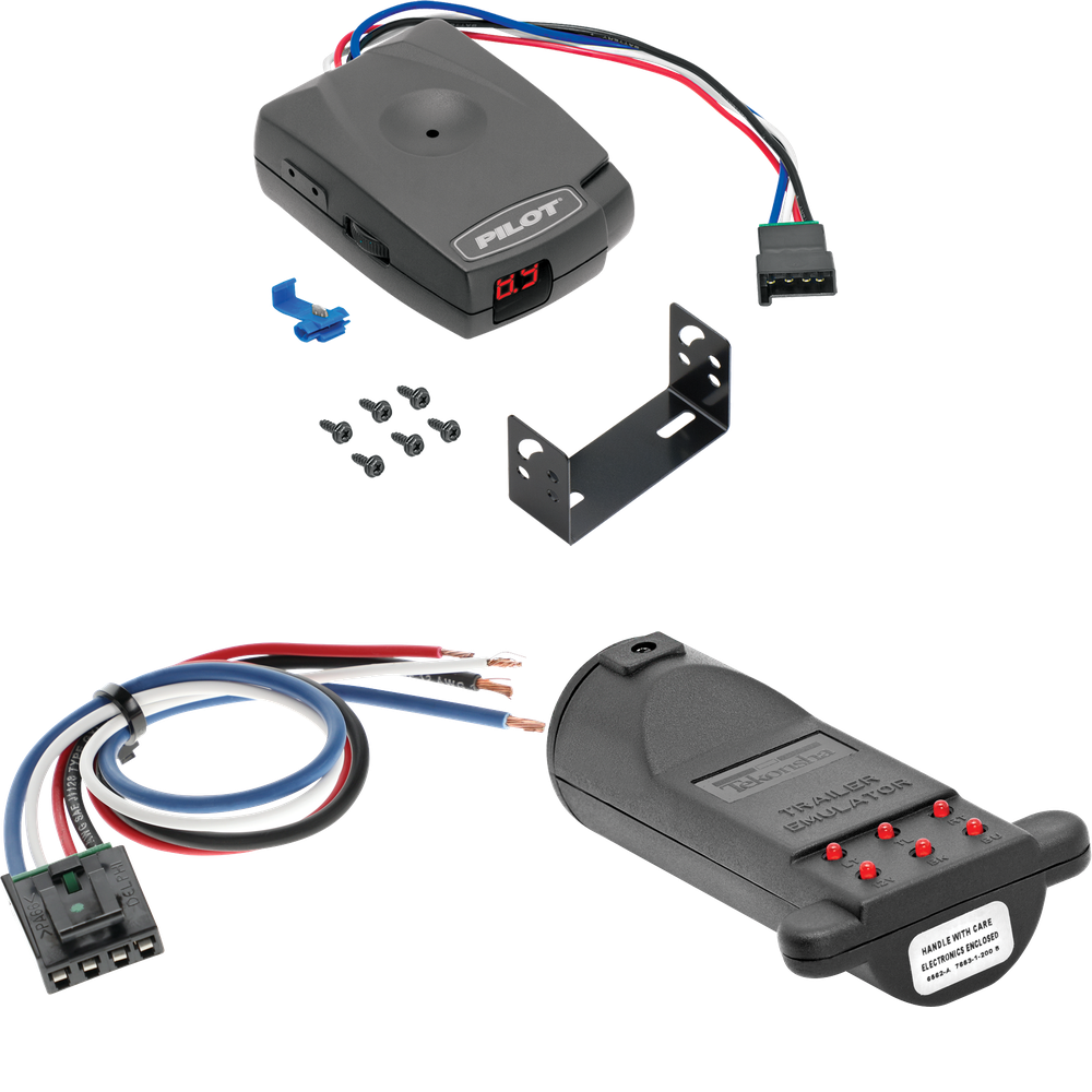 Compatible con control de freno piloto Nissan Pathfinder Pro Series 2022-2023 + adaptador de cableado BC genérico + emulador de remolque de probador de control de frenos de Pro Series