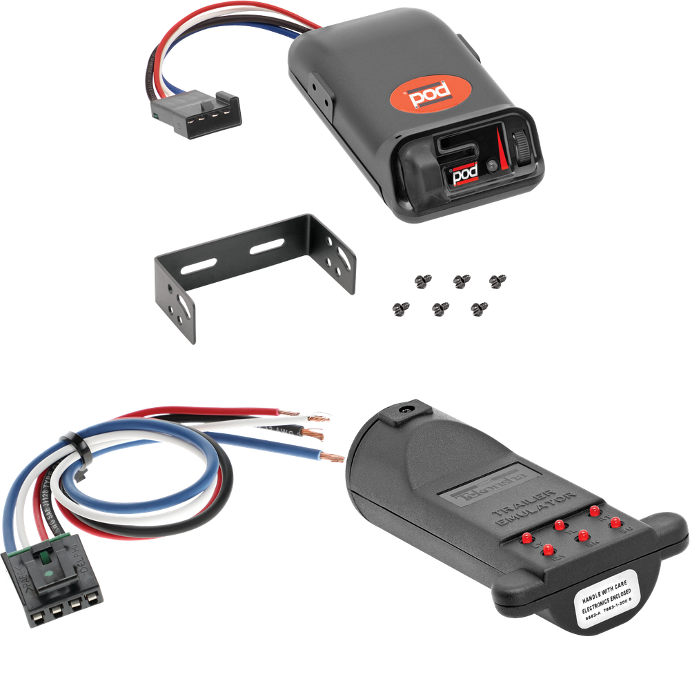 Fits 2014-2023 RAM ProMaster 1500 Pro Series POD Brake Control + Generic BC Wiring Adapter + Brake Control Tester Trailer Emulator By Pro Series