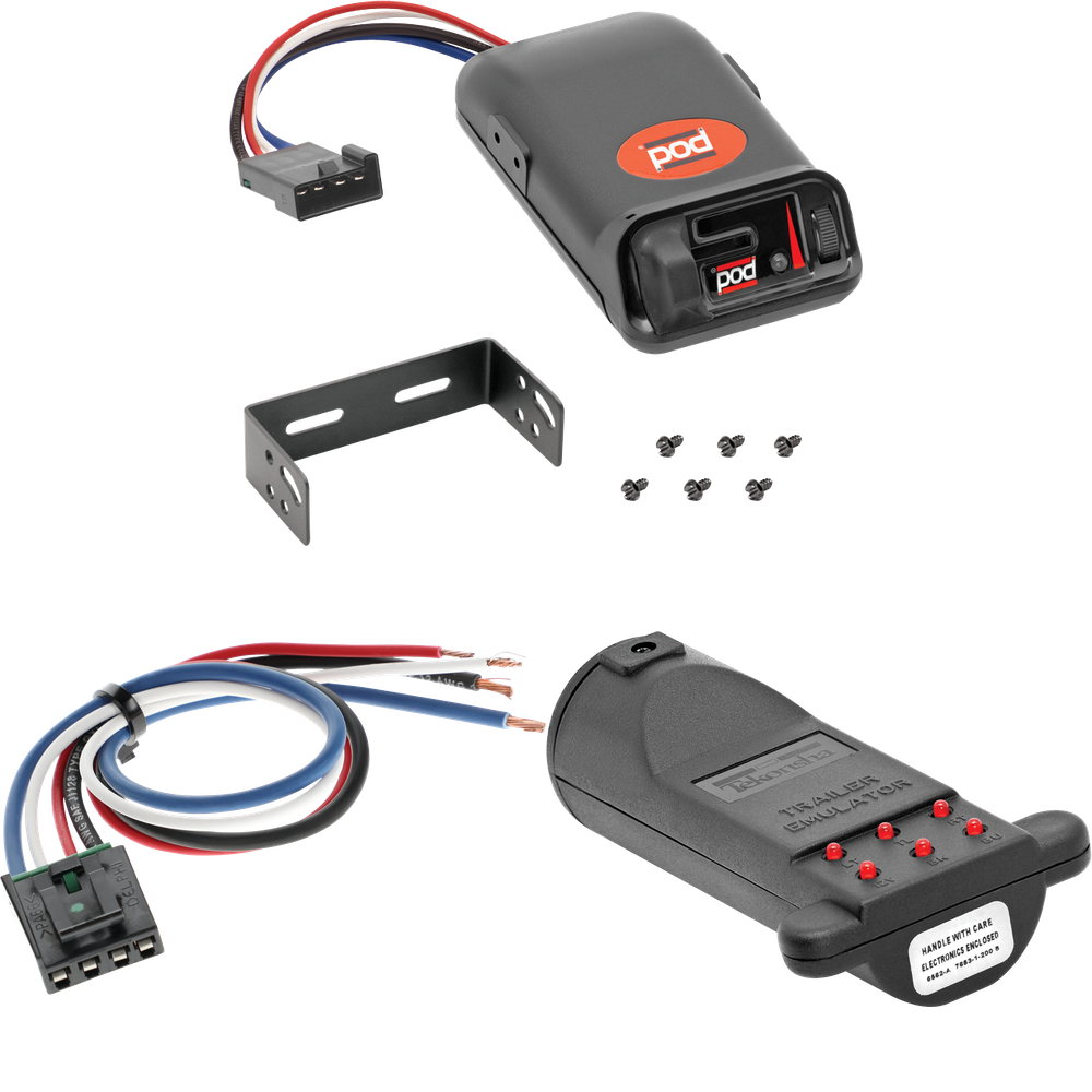 Fits 2023-2023 Winnebago Vista NPF Motorhome Pro Series POD Brake Control + Generic BC Wiring Adapter + Brake Control Tester Trailer Emulator By Pro Series