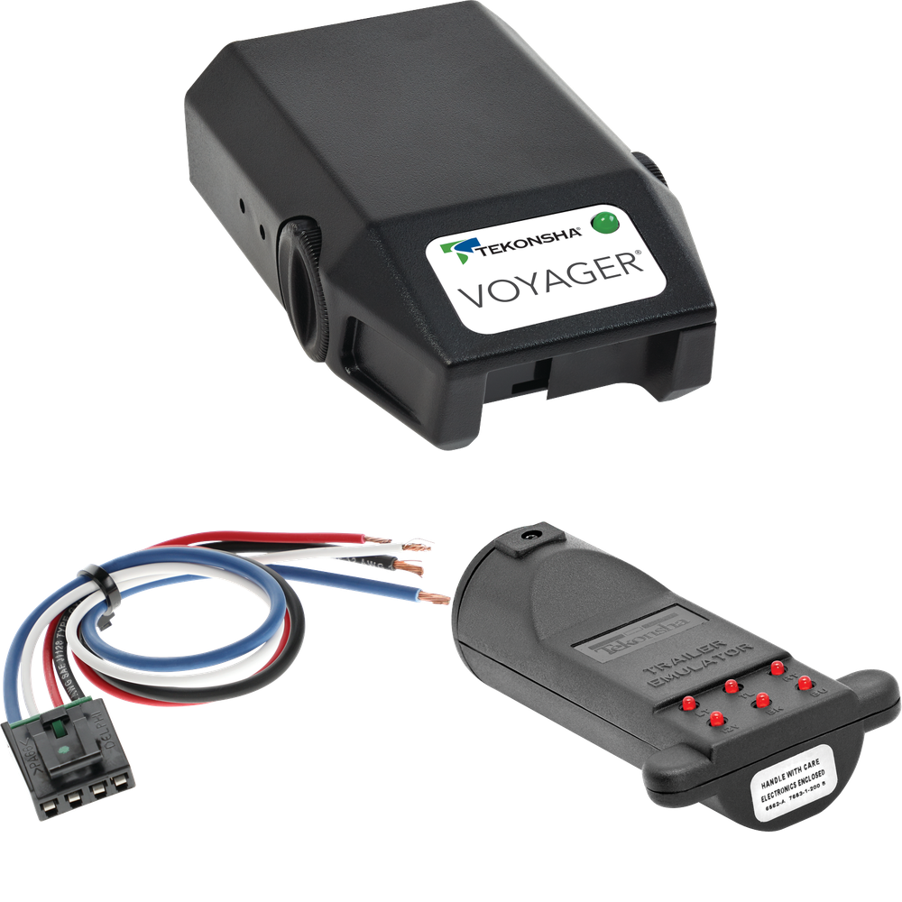 Se adapta al control de frenos Dodge Nitro Tekonsha Voyager 2007-2011 + adaptador de cableado BC genérico + emulador de remolque de probador de control de frenos de Tekonsha