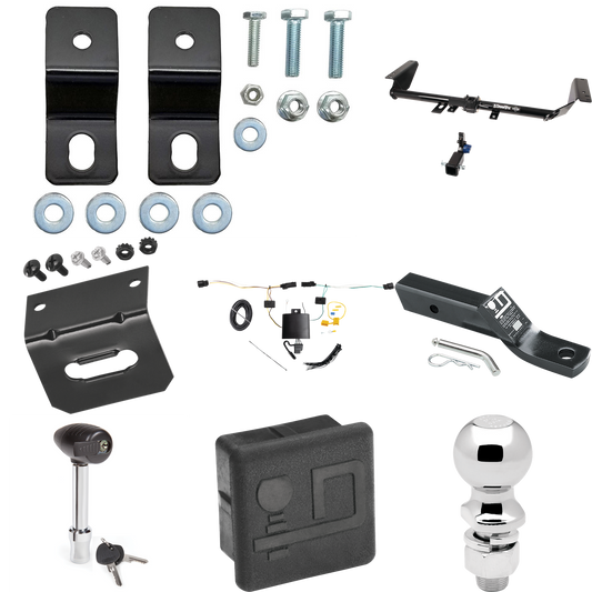 Se adapta al paquete de enganche de remolque híbrido Chrysler Pacifica 2021-2023 con 4 cables planos + soporte de bola con caída de 2" + bola de 2-5/16" + soporte de cableado + bloqueo de enganche + cubierta de enganche de Draw-Tite