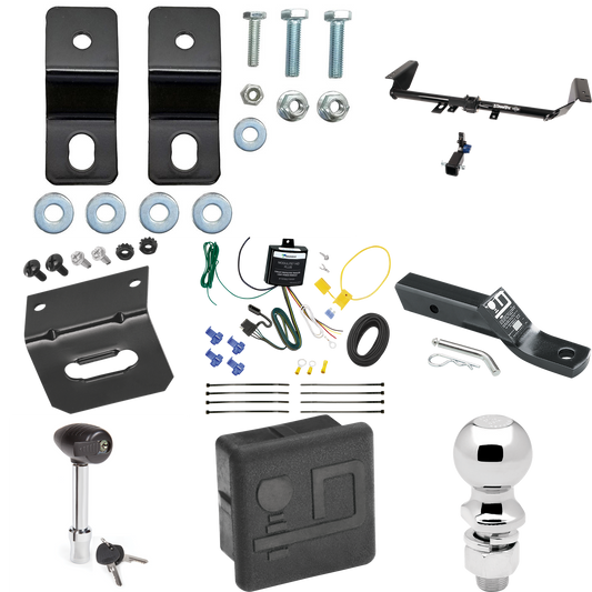 Fits 2017-2020 Chrysler Pacifica Hybrid Trailer Hitch Tow PKG w/ 4-Flat Wiring + Ball Mount w/ 2" Drop + 2-5/16" Ball + Wiring Bracket + Hitch Lock + Hitch Cover By Draw-Tite