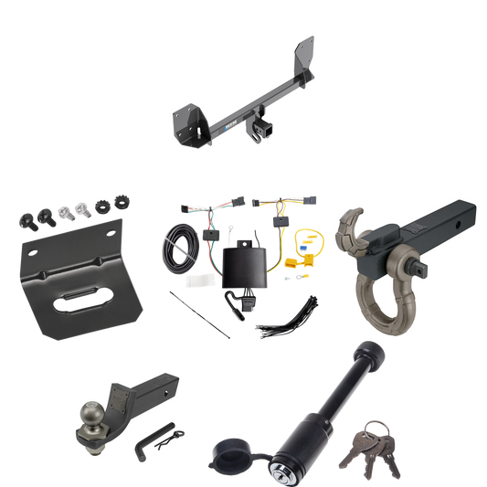 Fits 2018-2023 Volvo XC60 Trailer Hitch Tow PKG w/ 4-Flat Wiring + Interlock Tactical Starter Kit w/ 2" Drop & 2" Ball + Tactical Hook & Shackle Mount + Tactical Dogbone Lock + Wiring Bracket By Reese Towpower