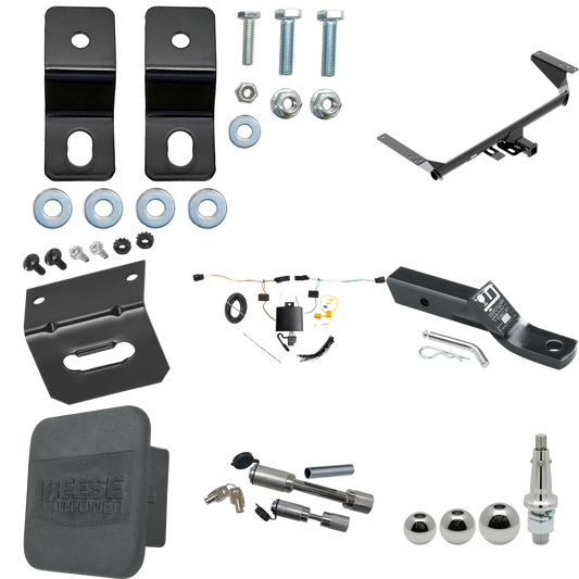 Fits 2021-2023 Chrysler Pacifica Hybrid Trailer Hitch Tow PKG w/ 4-Flat Wiring + Ball Mount w/ 2" Drop + Interchangeable Ball 1-7/8" & 2" & 2-5/16" + Wiring Bracket + Dual Hitch & Coupler Locks + Hitch Cover By Reese Towpower