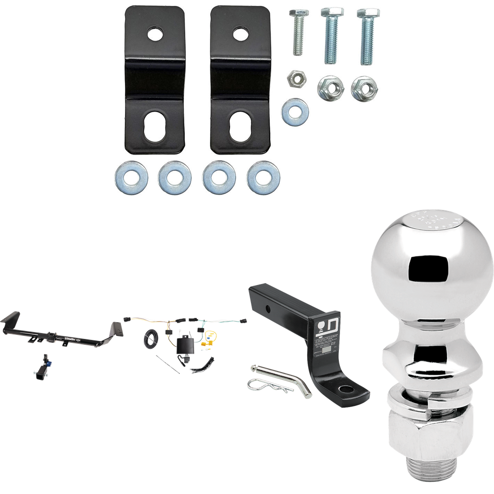 Fits 2021-2023 Chrysler Pacifica Hybrid Trailer Hitch Tow PKG w/ 4-Flat Wiring + Ball Mount w/ 4" Drop + 2-5/16" Ball By Draw-Tite