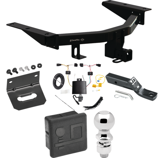 Fits 2022-2023 Acura MDX Trailer Hitch Tow PKG w/ 4-Flat Wiring + Ball Mount w/ 2" Drop + 2-5/16" Ball + Wiring Bracket + Hitch Cover By Draw-Tite